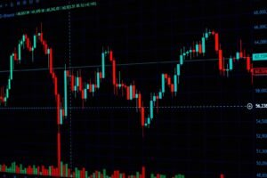 Dynamic stock market chart illustrating cryptocurrency trends and trading analysis.